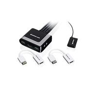 IOGEAR KVM de Cable HD de 2 Puertos con adaptadores DisplayPort (GCS62HDPKIT)