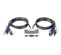 IOGEAR KVM Switch GCS632U MiniView Micro USB Plus KVM Switch 2 puertos Cable incorporado de 6 pies y audio