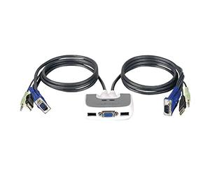 IOGEAR KVM Switch GCS632U MiniView Micro USB Plus KVM Switch 2 puertos Cable incorporado de 6 pies y audio