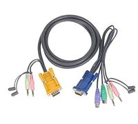 IOGEAR Micro-Lite™ Bonded All-in-One PS/2 KVM Cable 6ft Cable para Video, Teclado y Ratón Negro 1,83 m - Switch KVM (PS/2, HDB15, Negro, 1,83 m)