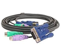iogear Micro-Lite™ Bonded All-in-One PS/2, VGA KVM Cable 6 feet cable para video, teclado y ratón (kvm) Negro 1,83 m - Switch KVM (VGA KVM Cable 6 feet, 6 pin mini-DIN, 15 pin HDB, 6 pin mini-DIN, 15 pin HDB, Negro, 1,83 m)