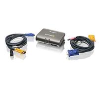 IOGEAR MiniView Extreme Multimedia KVMP Switch Interruptor KVM Gris - Periférico de Entrada (2048 x 1536 Pixeles, USB, USB, VGA, 5 s, Gris)