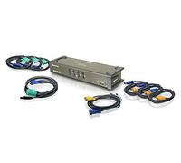 IOGEAR MiniView GCS1744 4-Port Dual View KVM Switch - 4 x 1-4 x SPHD Interruptor KVM Gris - Periférico de Entrada (2048 x 1536 Pixeles, USB, USB, 99 s, Gris, 4 m)
