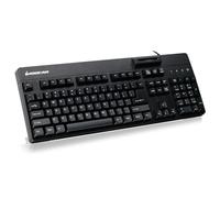 IOGEAR Teclado integrado/lector CAC - Conectividad de cable - Interfaz USB 2.0 tipo A - 104 teclas - Windows, Mac OS, PC - Compatible con TAA