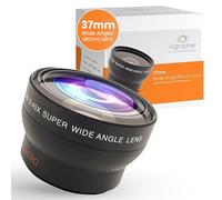 iOgrapher Lente gran angular de 37 mm para iPhone y smartphones, lente macro con clip y lente ancha para teléfono, lente macro para iPhone y otros smartphones, lente de cámara para teléfono, viene con funda de piel