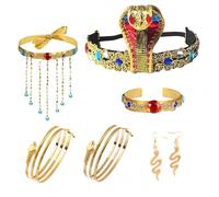 IOHJSA 7 piezas Accesorios de Disfraz de Egipcio, Egipcia Accesorios de Disfraces Mujeres Niñas, accesorio de disfraz de faraón Para Disfraces De Halloween Carnaval