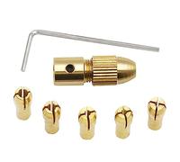 IOIUSKKU 7 unids/set Mini taladro Collet reemplazo profesional desmontable reutilizable mandriles de carpintería accesorios con llave, 3.17 mm