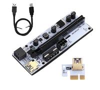 IOIUSKKU Adaptador PCI-E 1X a 16X, 4 condensadores sólidos, Cable de protección, convertidor PCI-, Miner, Accesorios de computadora, Piezas de actualización