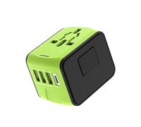 IOIUSKKU Adaptador Universal Mundial Cargador de Pared Toma de Corriente Todo en Enchufe múltiple Carga de teléfonos móviles para Enchufe de Viaje, Verde Negro, Tipo de EE. UU./UE/RU/AU