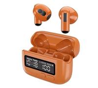 IOIUSKKU Auriculares inalámbricos Retro con cronómetro, Modo de sincronización, Espacio de Carga, Nivel batería a Simple Vista, ABS, portátiles para Bluetooth, Naranja