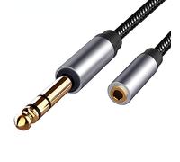 IOIUSKKU Convertidor de extensión de Cable de conector hembra de 6,5mm macho a 3,5mm altavoz Digital auriculares conector de micrófono adaptador de Audio