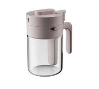 IOIUSKKU Frascos de especias en con cuchara: fácil manejo de especias en un bar. Contenedores condimentos vidrio con cuchara y tapas vidrio transparente, Color café con leche