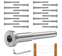 IOIUSKKU Herrajes para barandillas de cable invisibles para columnas de Para madera y metal. Receptor invisible 0,32 cm y extremo tornillo oscilante para cable.