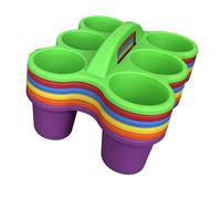 IOIUSKKU Juego de 6 portavasos de plástico portátiles para organizar Bebidas, cestas ahorradoras de Espacio para aulas y oficinas, cestas de Almacenamiento