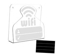 IOIUSKKU Letrero de contraseña con patrón WiFi, acrílico transparente, reutilizable, para recepción, hotel y oficina.