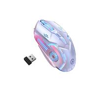 IOIUSKKU Ratón inalámbrico Profesional 4 Engranajes Ajustable Recargable 400mAh 2,4 GHz 1200/1600/2400/3200DPI ratón de Ordenador, Blanco