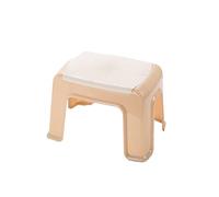 IOIUSKKU Taburete de plástico de estilo nórdico, taburetes gruesos para adultos y niños, cambio de zapatos, almohadilla antideslizante, sillas, banco, baño, jardín de infantes, Beige, S