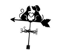 IOIUSKKU Veleta para cerca de granja, herramienta de medición viento, fácil instalar, para jardín, silueta perro y gato, regalo para exteriores, indicador dirección del viento, para cobertizo,