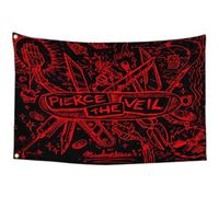 IOKEN Pierces the Veil Flag Tapestry Poster Banner 3x5 Ft Funny Flags for Teen Girls Room Bedroom College Dormitorio Meme Flags Man Cueva Wall Art Decor Gifts