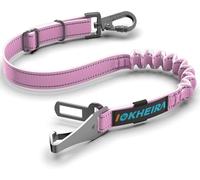 Iokheira cinturón de Seguridad para Perros, cinturón de Seguridad para Mascotas y Accesorio de Barra de Cierre con mosquetón Giratorio con Cerradura (Rosa)