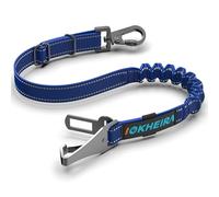 Iokheira cinturón de Seguridad para Perros, cinturón de Seguridad para Mascotas y Accesorio de Barra de Cierre con mosquetón Giratorio con Cerradura (Azul)