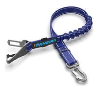 IOKHEIRA Cinturón Seguridad Perro, Ajustable Perros Correa con Elástico y Fuerte Mosquetón, Cinturón De Seguridad para Perros Apto para Todos Los Perro Medianos y Grandes (Azul)