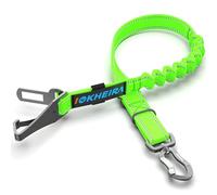 IOKHEIRA Cinturón Seguridad Perro, Ajustable Perros Correa con Elástico y Fuerte Mosquetón, Cinturón De Seguridad para Perros Apto para Todos Los Perro Medianos y Grandes(Deportes Verde)