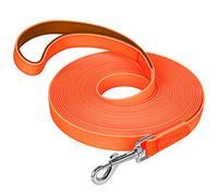 IOKHEIRA Correa de entrenamiento para perros, impermeable, larga, con lazo para la mano, para perros grandes, medianos y pequeños (naranja, 5 m)
