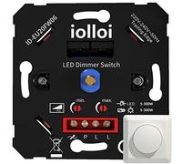 iolloi interruptor regulador de luz, encendido/apagado giratorio LED atenuador interruptor para Regulable LED/incandescente/bombillas halógenas, 2 vías, 3-150W (1-10 LEDs)