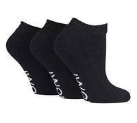 IOMI - 3 Pares Algodon Cortos Tobilleros Calcetines Diabeticos sin Elastico (39/42, Black (Trainer))