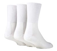 IOMI 3 Pares Hombre Mujer Calcetines de Bambu para Diabéticos | Calcetas Sin Elásticos Footnurse (39-42, Blanco)