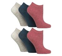 IOMI 6 pares de calcetines de entrenamiento para diabéticos para mujer, calcetines tobilleros extra anchos para pies hinchados (4-8, gris/verde azulado/menta)