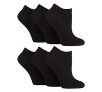IOMI 6 pares de calcetines de entrenamiento para diabéticos para mujer extra anchos para pies hinchados, Negro, 4-8
