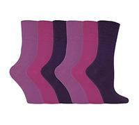 IOMI - 6 pares mujer sin elasticos diabeticos calcetines para la circulacion (37-42 eur, Purple LA8)