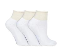 IOMI - Hombre y mujer calcetines algodon diabeticos cortos sin elásticos para verano en blancos y negros (46-50 eur, White)