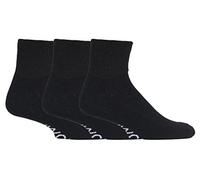 IOMI - Hombre y mujer calcetines algodon diabeticos cortos sin elásticos para verano en blancos y negros (46-50 eur, Black)