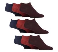 IOMI Paquete múltiple de 9 pares de calcetines de entrenamiento para diabéticos para hombre, ajuste holgado, sin ataduras, Naranja quemado/azul/burdeos, ^
