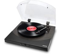 ION Audio Premier LP - Tocadiscos de Vinilo Bluetooth, de 3 velocidades, Altavoces estéreo, Salida USB para convertir vinilos a Formato Digital, Salidas de Auriculares y RCA, Acabado en Negro