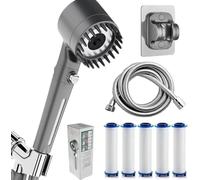 Ion Drops Shower Head Filtered Showerhead, Turbo Handheld Reusable, Turbo Showerhead, Adjustable Settings With Hose