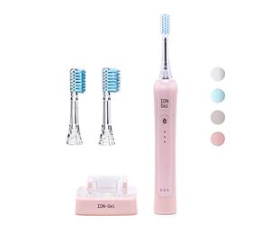 ION-Sei Cepillo de dientes eléctrico sónico / Cepillo de dientes sónico patentado de iones (hasta 31.000 movimientos por minuto) de Japón para limpieza dental electrónica e iónica, color rosa