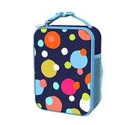 ion8 Bolsa Termica Porta Alimentos, Cremallera Fácil Acceso en 3 Lados, Bolsillo Externo para Botellas, Acolchado y Forrado Lavable, Parche de Nombre, Poliéster, Impreso, Lunares