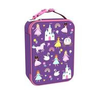 ION8 Bolsa Termica Porta Alimentos, Cremallera Fácil Acceso en 3 Lados, Bolsillo Externo para Botellas, Acolchado y Forrado Lavable, Parche de Nombre, Poliéster, Impreso, Princesa