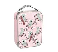 ION8 Bolsa Termica Porta Alimentos, Cremallera Fácil Acceso en 3 Lados, Bolsillo Externo para Botellas, Acolchado y Forrado Lavable, Parche de Nombre, Poliéster, Koala Diseño Impreso