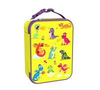 ion8 Bolsa Termica Porta Alimentos, Cremallera Fácil Acceso en 3 Lados, Bolsillo Externo para Botellas, Acolchado y Forrado Lavable, Parche de Nombre, Poliéster, Impreso, Dragones