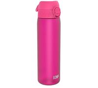 ion8 Botella Agua, 500ml, a Prueba de Fugas, Fácil de Abrir, Cerradura Segura, Apta para Lavavajillas, Sin BPA, Asa de Transporte, Fácil de Limpiar, Neutro en Carbono, Rosa