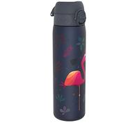 ion8 Botella Agua, 500ml, a Prueba de Fugas, Fácil de Abrir, Cerradura Segura, Apta para Lavavajillas, Sin BPA, Asa de Transporte, Fácil de Limpiar, Neutro en Carbono, Diseño Flamenco