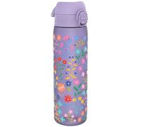 ION8 Botella Agua, 500ml, a Prueba de Fugas, Fácil de Abrir, Cerradura Segura, Apta para Lavavajillas, Sin BPA, Asa de Transporte, Fácil de Limpiar, Neutro en Carbono, Floral Delicado