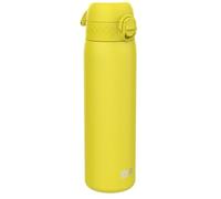 Ion8 Botella Agua Acero Inoxidable Termica, 500ml, a Prueba de Fugas, Fácil de Abrir, Cerradura Segura, Aptas para Lavavajillas, Adapta a Portavasos, Asa de Transporte, Resistente a Rayones, Amarillo
