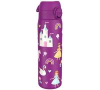 ION8 Botella Agua Acero Inoxidable Termica, 500ml, a Prueba de Fugas, Fácil de Abrir, Cerradura Segura, Aptas para Lavavajillas, Adapta a Portavasos, Asa de Transporte, Princesa