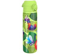 ion8 Botella Agua Inox Ligero, 600ml, Sin Aislamiento, a Prueba de Fugas, Fácil de Abrir, Aptas para Lavavajillas, Cerradura Segura, Fácil de Limpiar, en Relieve, Vida De Insectos